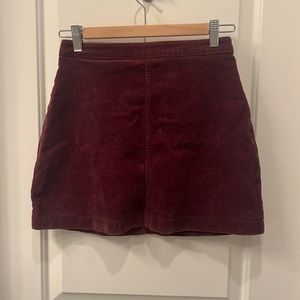 Purple/ wine colored corduroy skirt with zipper. Size small from forever 21